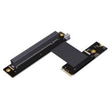 Cavo Riser PCIe 4.0 M.2 NVMe A X16 con Snodo A 90 per Scheda Grafica, Estensione SSD M.2 NVMe Key-M Gen4x4 M43UL