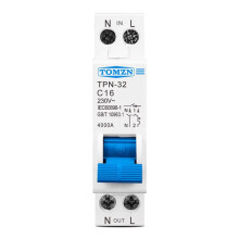 TOMZN Disjoncteur Miniature TPN 1P+N MCB TPN-32 16A, Montage sur Rail DIN, Interrupteur Miniature Domestique