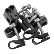 120 Clips para Cable Coaxial con Tornillos Preinsertados - Abrazaderas de Montaje de Cable Individual Negras para Cable Coaxial (RG6, RG59)