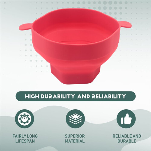 Silicone Microwave Popcorn Bowl Foldable Popcorn Maker Bucket Bowl with Lid Folding Popcorn Kitchen Baking Tool Red 1