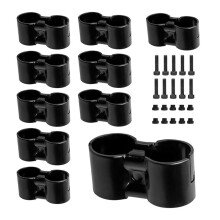 10 PCS Double Port Parallel Pipe Clamp for OD 28mm Lean Tube, Steel Pipe Tube Joint Connector Clip