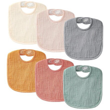 Conjunto de 6 Babadores de Musselina para Bebês, Unissex, Meninos e Meninas. Babadores de Algodão para Bebês, Ideais para Evitar Baba Excessiva e