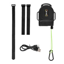ESLNF Corde de Traction pour Vélo D'Extérieur avec Feu Arrière, 3 Mètres, 2 en 1, Chargement USB, Contraction Automatique de la Force de Traction