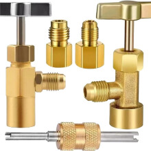 US Standard-R134A Can Tap, Self-Sealing and Puncture Style Refrigerant Can Tap Valves with Refrigerant Tank Adapters