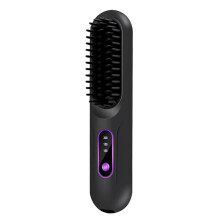 Cordless Hair Straightening Brush with LCD Display, 3 Temperature Settings,Anti-Frizz Ionic Comb for Travel Home Styling