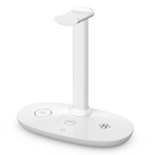 Multi Purpose 4 in 1 Wireless Charging Headphone Stand with Detachable Desk Holder for Headsets,Watch Organizer Station