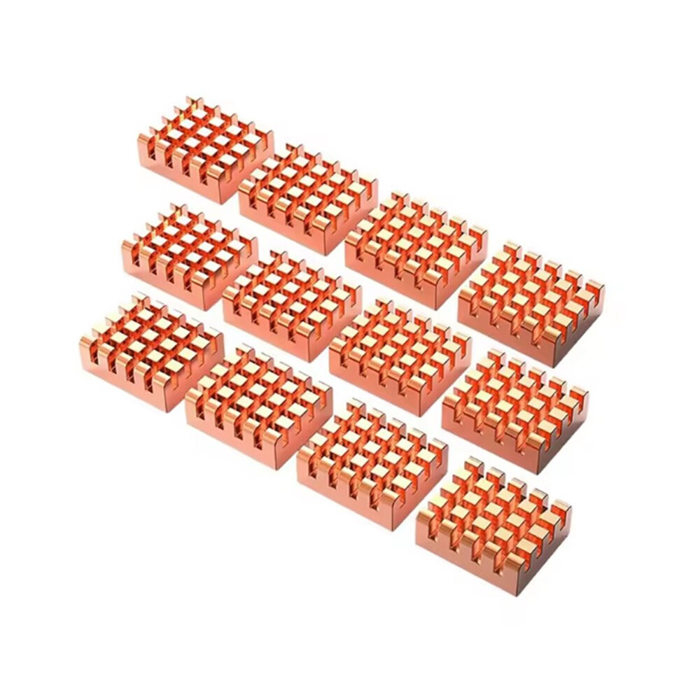 12-Pcs Vram Copper Heatsink 13X12x5mm Thermal Conductive Copper Sheet For Cooling Cooler Gpu Chips Vram Vga Ram Gpu 4713843722591