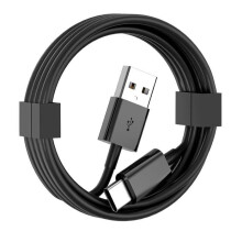 Καλώδιο φόρτισης USB C συμβατό με iPhone 16 και 15 και Android, γρήγορη φόρτιση, μαύρο, 2 μ