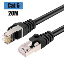 Καλώδιο δικτύου Cat6 επίπεδο RJ45 μήκους 20 μέτρων, θωρακισμένο, ταχύτητας 1 Gbps, 250 MHz,