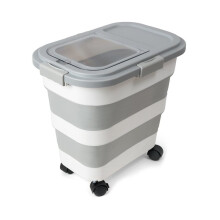 1PCS Pet Food Storage Container Dog Food Container with Spinner Wheels Drying Box Food Storage Container