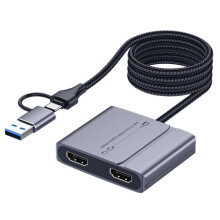 USB Typ C auf -Kompatibler Hub, USB 3.0 auf Dual -Kompatibler Adapter, Splitter, Multi-Stream 1080p Dual-Display-Dock
