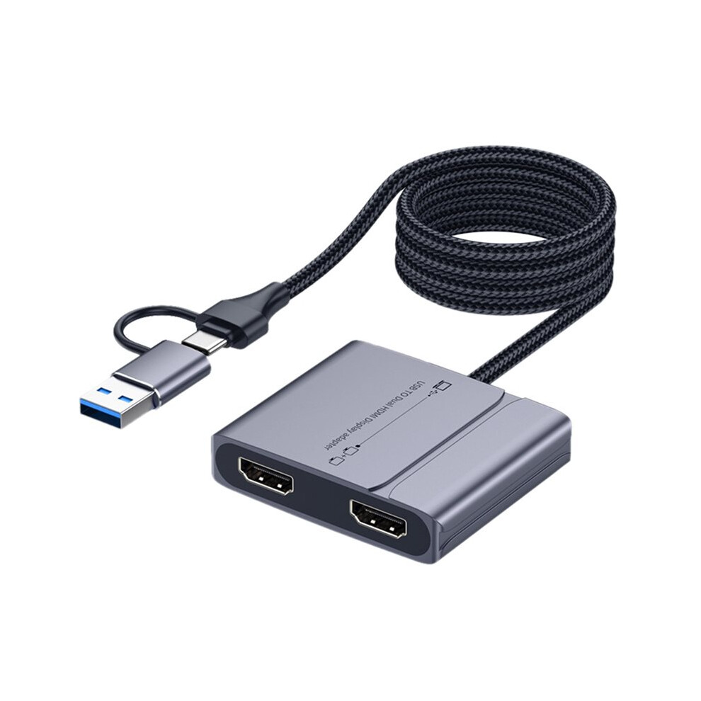Photos - Card Reader / USB Hub USB Type C to -Compatible Hub USB 3.0 to Dual -Compatible Adapter Splitter Multi Stream 1080P Dual Display Dock