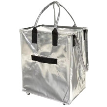 Große, Faltbare Einkaufstasche mit Rollen, Tragbar und Ideal zum Einkaufen und Campen, Geeignet für Silber