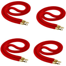 4 Cordini Rossi per Feste, Cerimonie e Folle, Paletti da Appendere per il Controllo Sicuro Delle File.