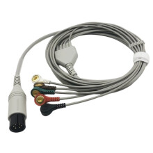 Compatible ECG Lead Cable with Leadwires 5lead for Edan & Mindray PM7000/8000/9000/MEC Series Veterinary ECG 6-Pin