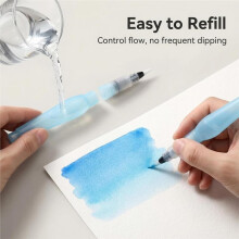 18Pcs Water Brushes Pens for Watercolor Sets, Refillable Replaceable Portable Design Water Color Painting Brushes