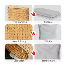Cesto de Vime Vintage para Papel Higiênico com Tampa, Ideal para Casa, Hotel e Banheiro, com Capacidade.