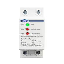 TOMZN TOVPD1-60 DIN-Schienen-Überspannungsschutzgerät 40A AC230V 3LED mit Automatischer Wiedereinschaltung und Schutzrelais