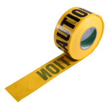 Premium Gul Varningstejp, Bredd 7,5 cm X 300 cm, Klargul med Fet Svart Text, för Maximal Läsbarhet, Starkaste Tejpen
