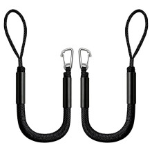 4-Foot 1.2M Bungee Dock for Boats with Hook, Elastic Boat Dock Lines with Foam Floats, Quick Mooring Rope, 2-Pack