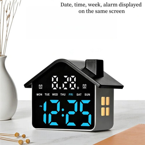 LED Digital Alert Clock with Voice Control,Night Light, Date Week Display,12/24H , USB Electronic Table Clock