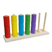 Kleurrijke Telstokjes, Houten Telraamstandaard, Educatief Kralenaccessoire voor Thuis en in de Klas