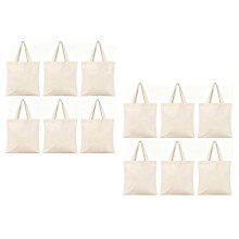 Heavy Duty Canvas Tote Bags, Large Reusable Shopping Bags, Machine Washable Grocery Tote for Women -12Pack Options