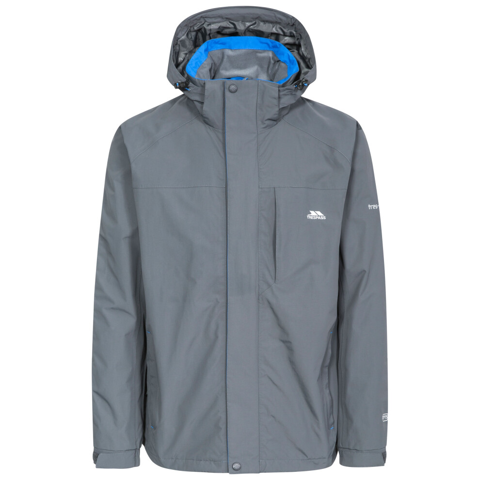 Trespass (Xxs, Carbon) Mens Waterproof Jacket Hooded Edwards Ii Grey