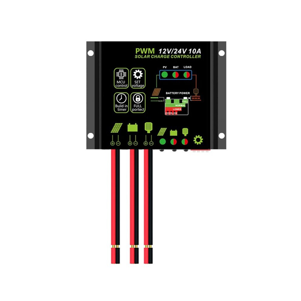 10A Solar Charge Controller Waterproof Solar Panel Controller 12V/24V Pwm Solar Panel Battery Intelligent Regulator 4713120675923