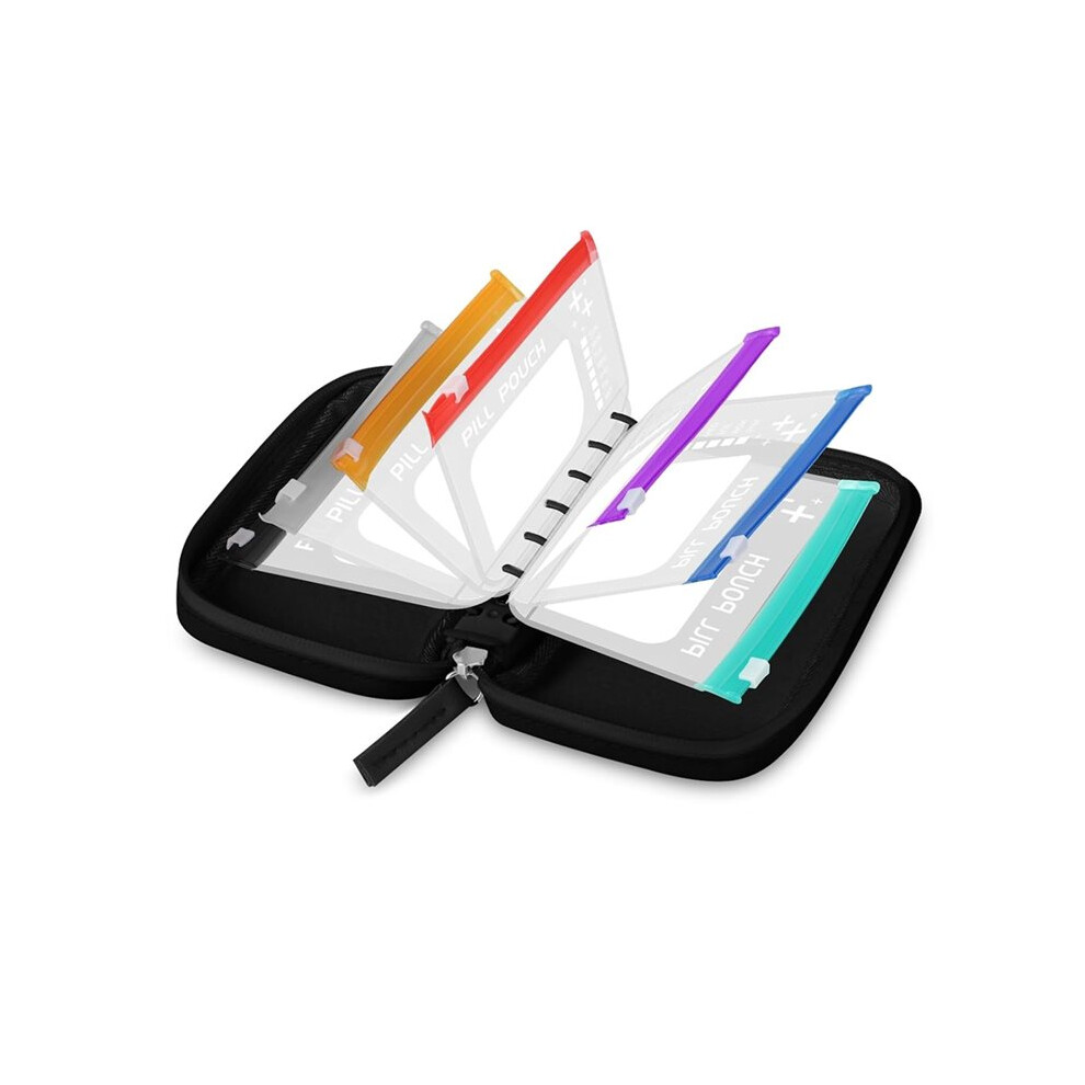 Waterproof Pill Organizer with 7 PCS L Size Zippered Pill Pouches Weekly Medicines Organizer Reusable Pill Storage A