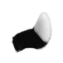 Electric Wagging Plush Tail for Car Voice Remote Control Moving Animal Tail Decor for Scooter Motorcycle Black