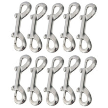 10pcs Scuba Diving Double End Bolt Snap Hook Clips Zinc Alloy Quick Draw Link Carabiner B-Shape Spring Hook
