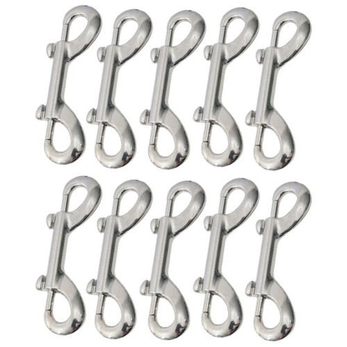 10pcs Scuba Diving Double End Bolt Snap Hook Clips Zinc Alloy Quick Draw Link Carabiner B-Shape Spring Hook