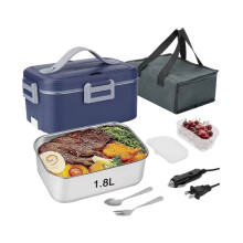 1.8L 75W Electric Lunch Box Food Warmer Side Leak Proof Warming Lunch Box for Car Home Heater EU Plug