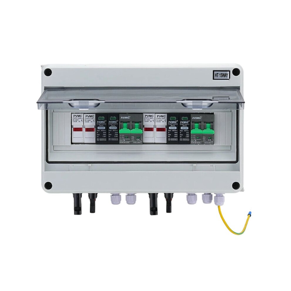 2 In 2 Out 600V Solar Photovoltaic Pv Combiner Box With Protection 32A Fuse Mcb Spd Waterproof Ip65 4713301168107