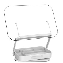 Leseregal, Verstellbarer Buchhalter Aus Acryl, 360-Rezepthalter mit Buchseitenclips für Küchenarbeitsplatten