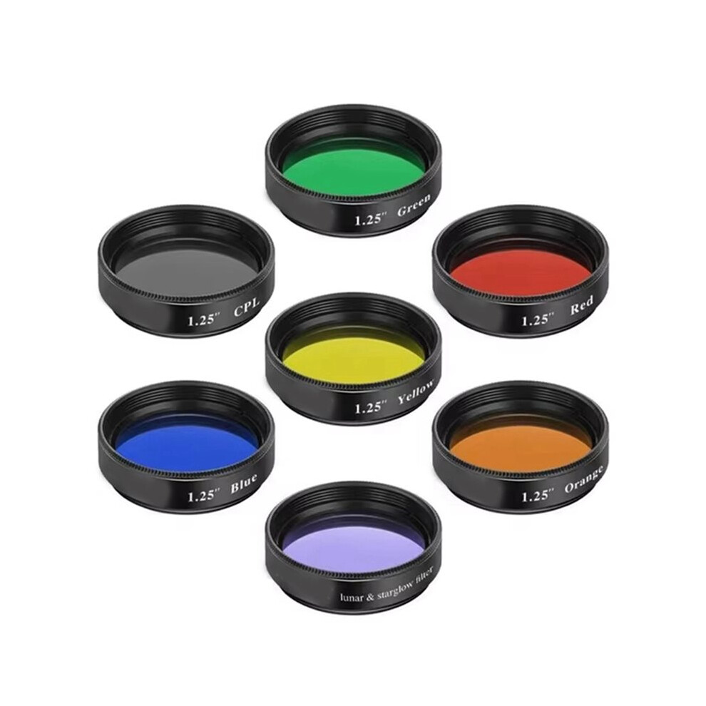1.25 Inch Telescope Moon Filter Cpl Filter 5 Color Eyepiece Filters Set For Lunar Planetary Observation Skywatching 4712721300531