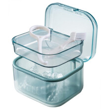 Retainer Case, Denture Bath Box with Strainer Basket, Mouth Guard Case, Braces Cleaner Cup, Cute Denture Cleaning Holder