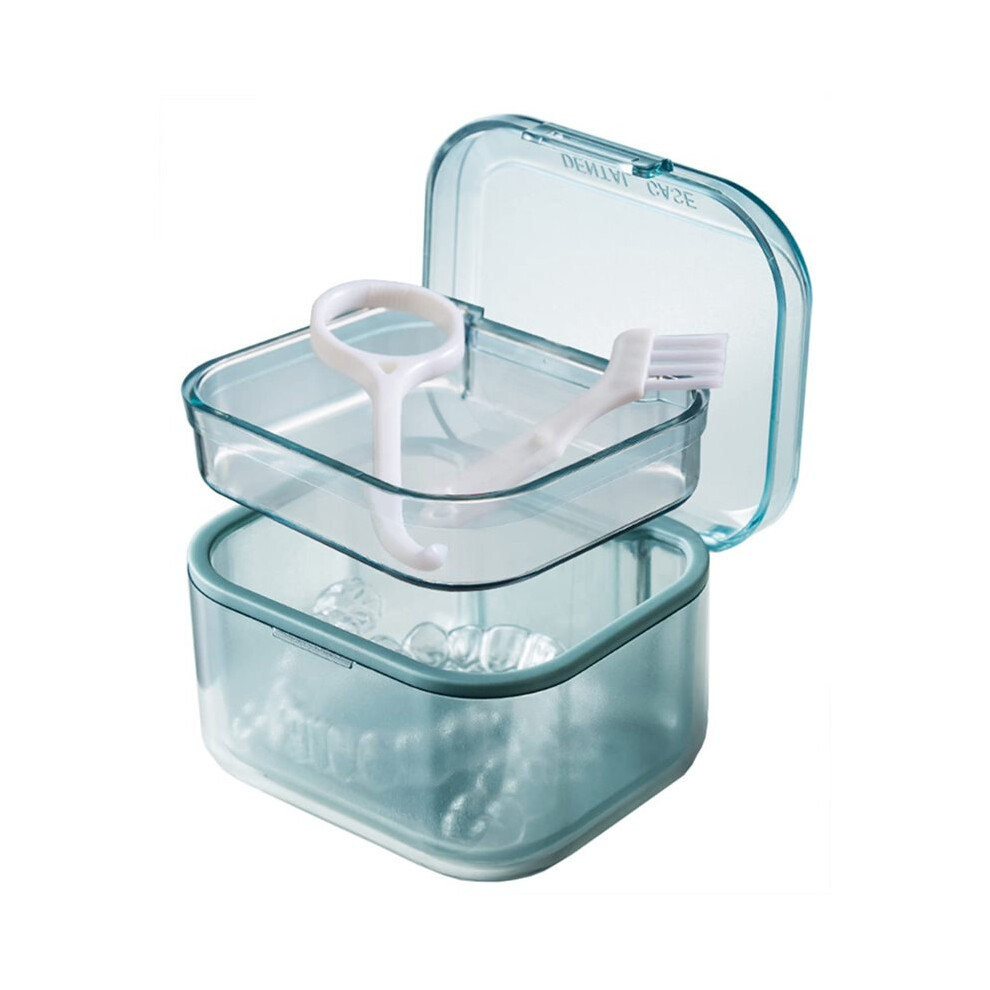 Retainer Case, Denture Bath Box with Strainer Basket, Mouth Guard Case, Braces Cleaner Cup, Cute Denture Cleaning Holder