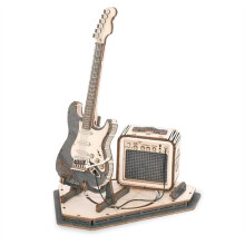 Kit di Puzzle 3D In Legno DIY per Costruire un Modello di Chitarra, un Rompicapo Divertente e un Regalo Innovativo per Adolescenti e Adulti.