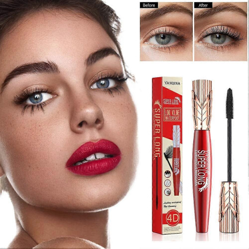 English packaging-(A)$Crown head 4D mascara waterproof and sweat-proof thick and curled without caking or smudging 1