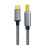 USB C to USB B 2.0 Printer Cable Braided Printer Scanner for SSD Enclosure, Blu-Ray Drives, Printers, Fax Machines 3.0m 3