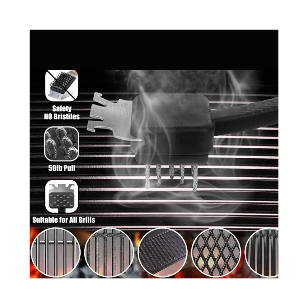 Bbq Grill Cleaning Brush, 304 Stainless Steel Wire Brush ,Outdoor Grill Cleaning Bbq Grill Accessories 4714149342247