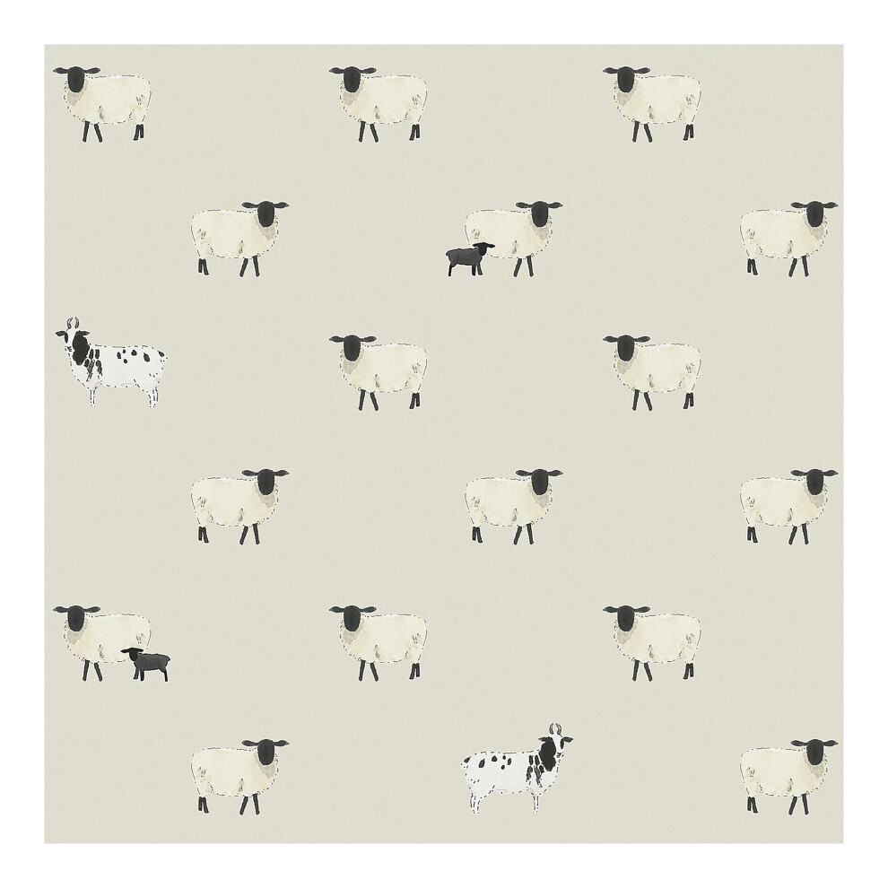 Sophie Allport Sheep Off White Wallpaper 5011583908312