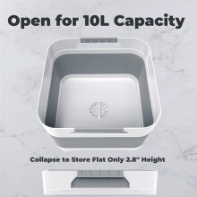 Portable Camping Sink, Dish Tub for Outdoor Camp Sink Washing Bottles,Hands and Fruit,Foldable Wash Basin Gray