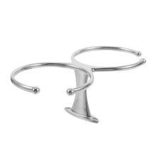 Marine Boat Cup Holder Stainless Steel Dual Slot Wall Mount for Marine Rv Yacht Kayak Non-Tipping Drink Holder