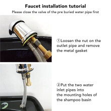 Rubinetto Miscelatore per Lavabo da Salone, Rubinetto Professionale per Lavabo da Shampoo, Tubo Flessibile per Lettino da Shampoo, Rubinetto per