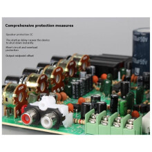250W Reverb Audioversterker met Draaiknoppen, 2.0 Kanalen, Krachtige Versterkers, Hifi PT2399, Karaoke Microfoon, Reverb-Module