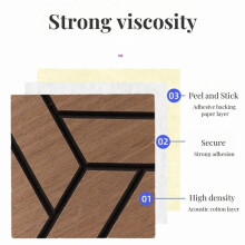 Hexagon Wall Panels - 3D Wood Grain Soundproof Self-Adhesive Acoustic Stickers