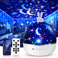One Fire Night Light Projector, with 15 Films & Bluetooth Music and Remote-Controlled, Rechargeable Star Projector for Kids, Baby Sensory Lights, Oce